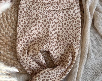 Leggins, Mädchen Hose,  Leo, Rib Jersey, Baumwolle