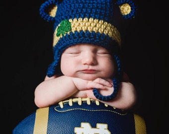 Notre Dame baby hat for newborn to 6 months