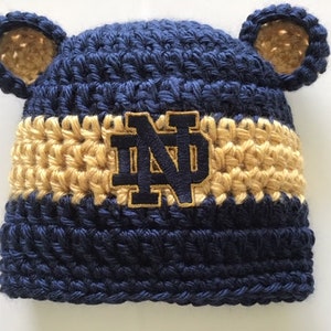 Notre Dame  Baby hat  for Newborn and 3-6 months Notre Dame Irish