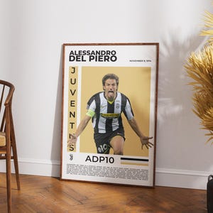 Alessandro Del Piero Poster Juventus Legend Football Print | Italian Soccer Wall Art | Vintage Sports Decor | Gift for Fans