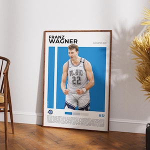 Franz Wagner Poster | Orlando Magic Wall Art | Nba Basketball Print | Wagner Artwork | Magic Rising Star Player Poster