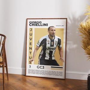 Giorgio Chiellini Poster | Juventus Wall Art Print | Italian Football Defender Artwork | Serie A Legend Decor | Juve Digital Gift