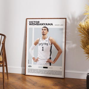 Victor Wembanyama Poster | San Antonio Spurs Wall Art | Nba Basketball Print | Wemby Artwork | Spurs Rookie Nba Star Poster