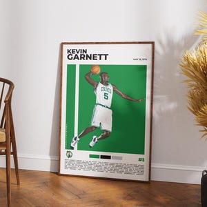 Kevin Garnett Poster | Boston Celtics NBA Wall Art | Basketball Legend Print | KG5 Fan Gift | NBA Decor | Sports Artwork | Celtics Gift Idea