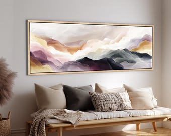 Abstract Japanese Horizon Wall Art - Japandi Contemporary Long