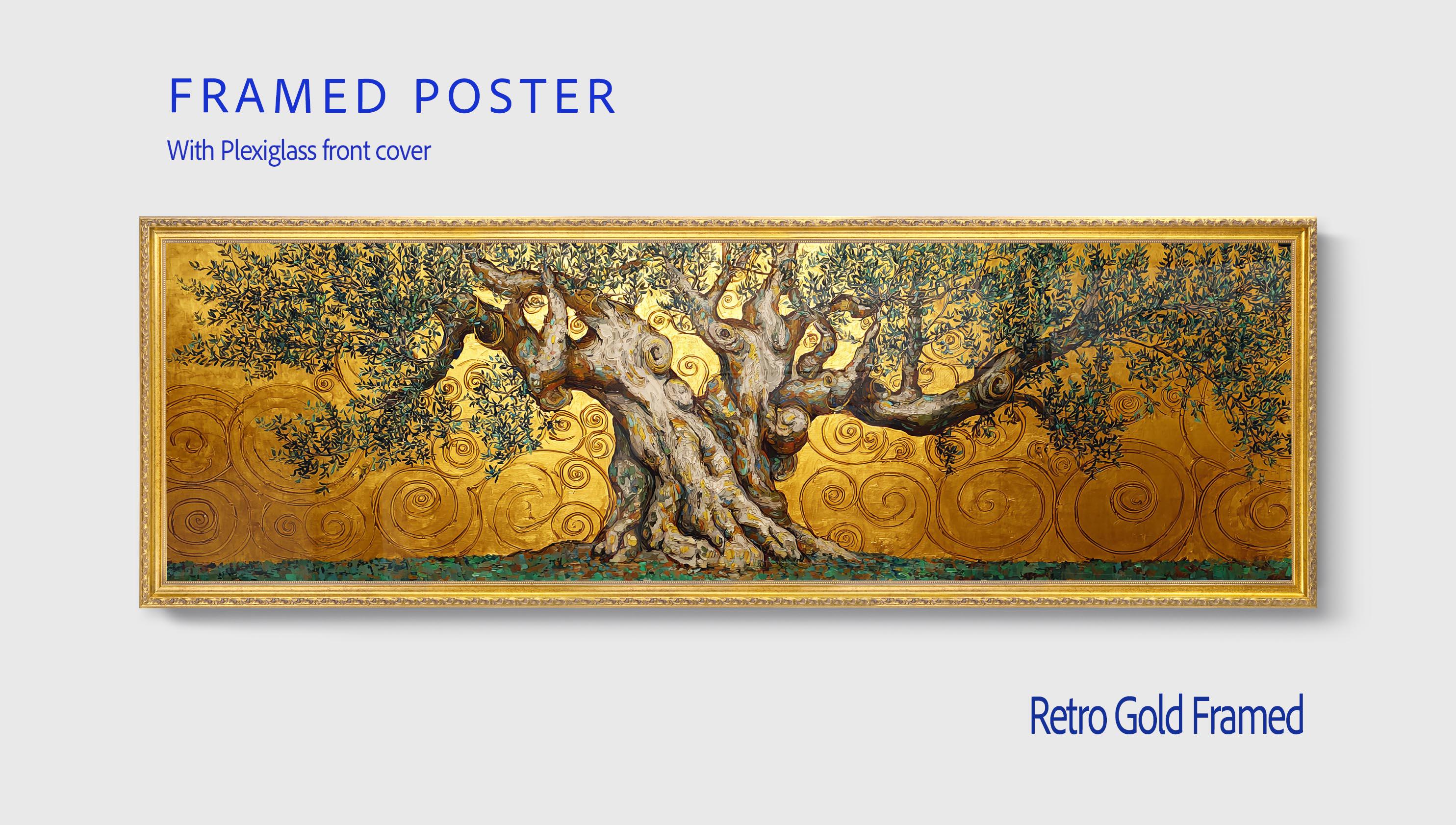 グスタフ・クリムト作「樹木の生命」 - 古代オリーブの木の黄金色の