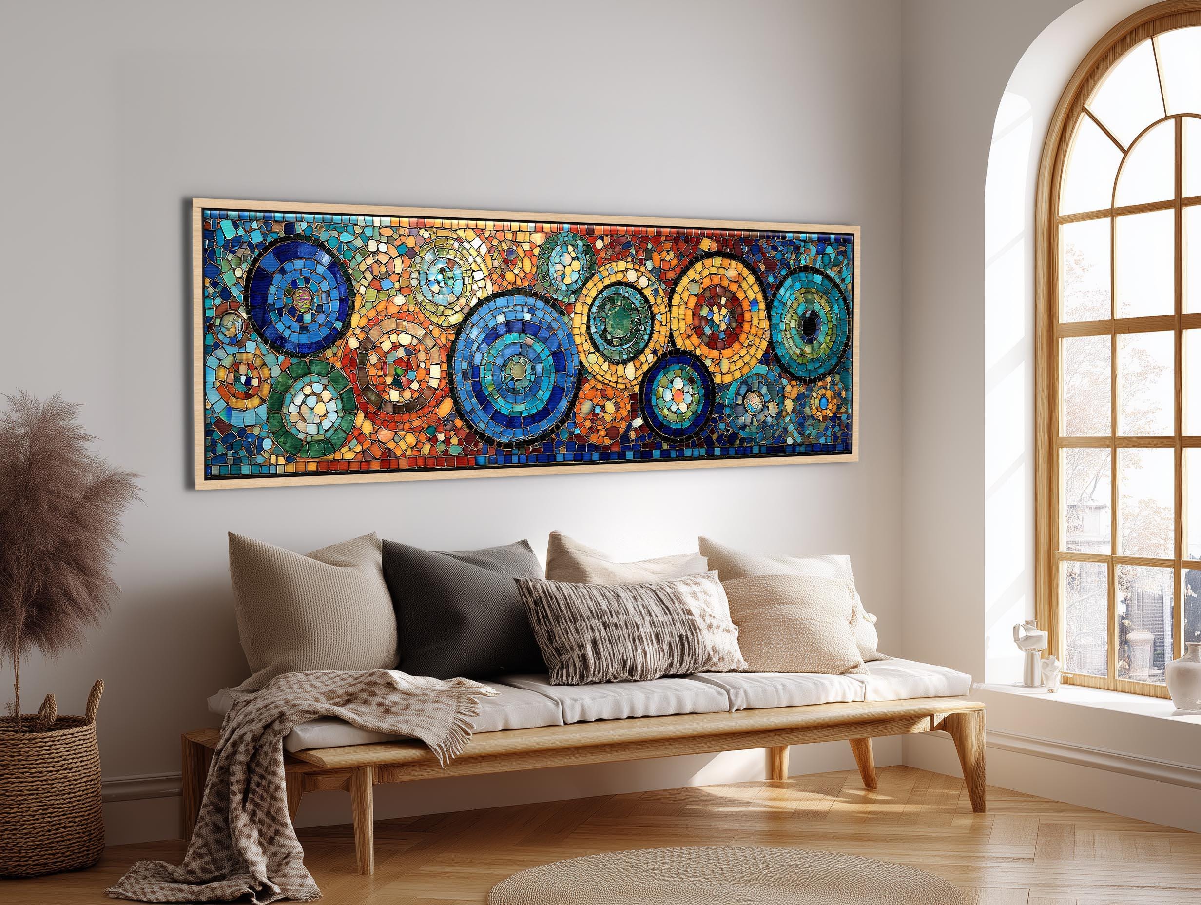 Gustav Klimt Mosaic Cityscape Canvas Sunset Reflection Wall Art photo