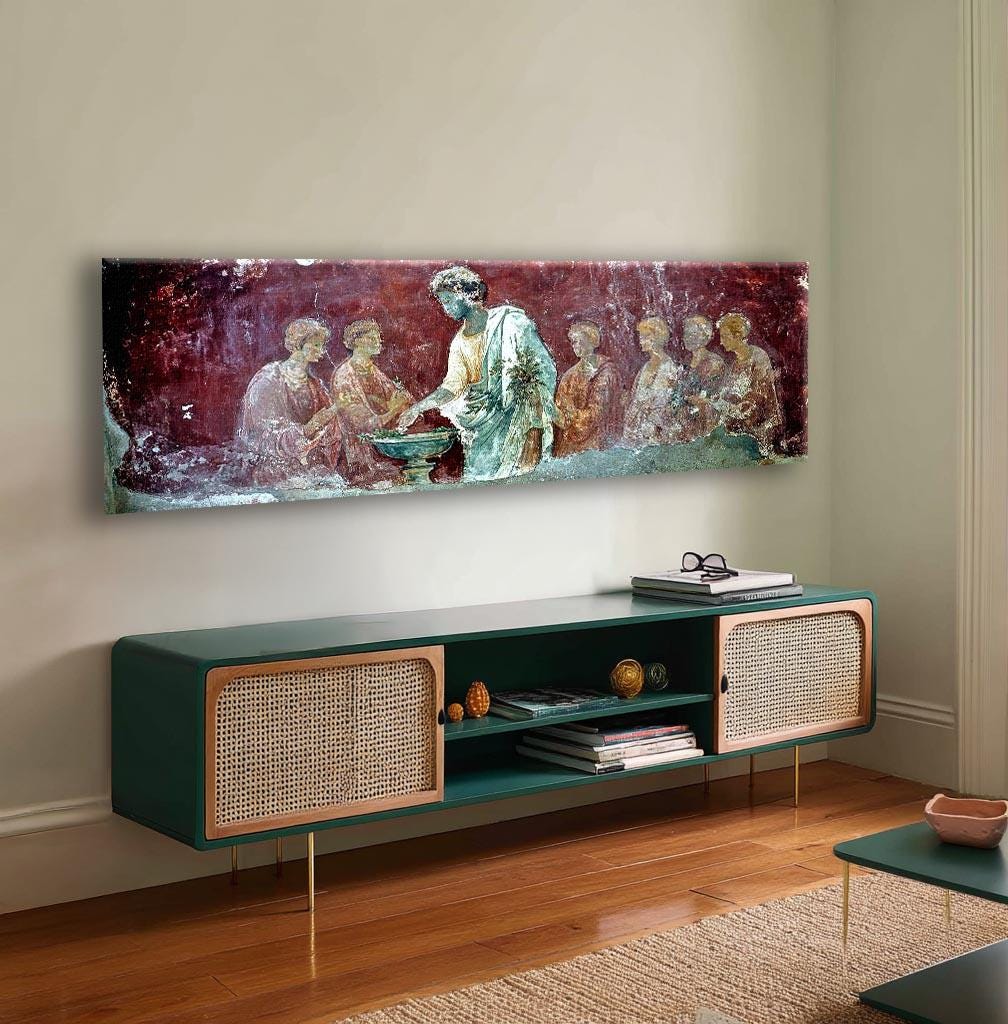 古代ローマのフレスコ画複製 – 時代を超えたクラシックな壁画