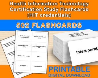 Health Information Technology Certification Flashcards | 502 Digital Study Cards | HIT & RHIT Exam Prep Study PDF
