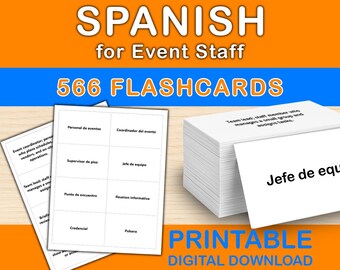 Spanish for Event Staff Vocabulary Flashcards (Event Operations Spanish)