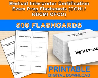 Medical Interpreter Certification Exam Prep Flashcards | 500 Digital Study Cards | CCHI & NBCMI CHI Study Pdf
