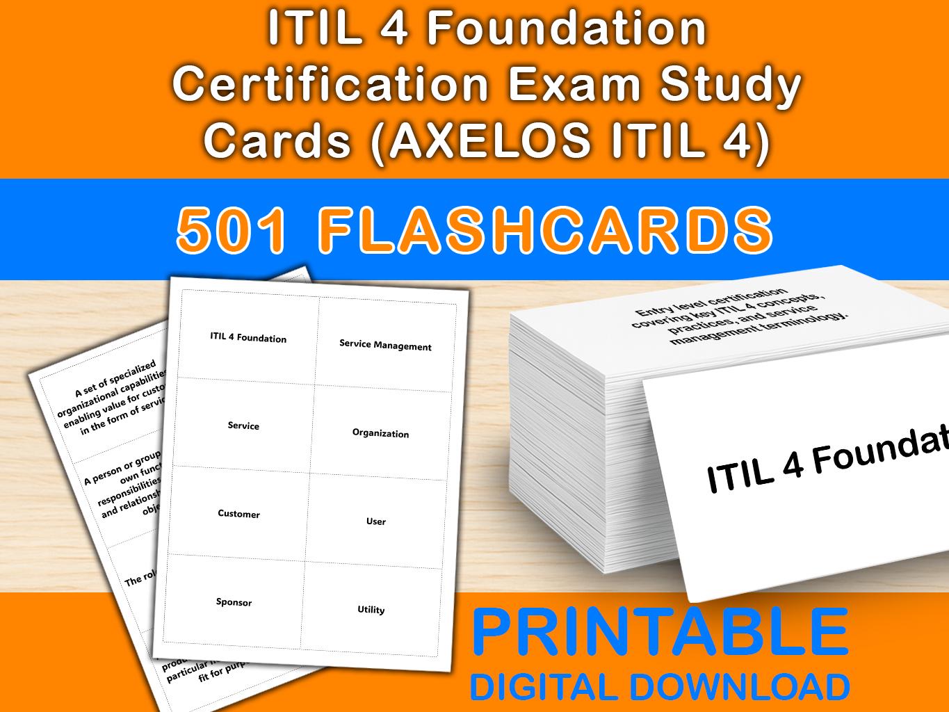 ITIL 4 Foundation Certification Exam Study Cards (AXELOS ITIL 4