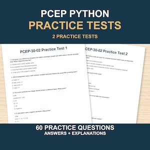 PCEP-30-02 Python-Übungstests | 2 Original-PDFs mit je 30 Fragen und Erklärungen