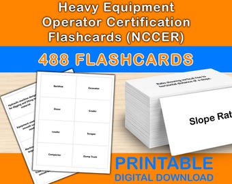 Heavy Equipment Operator Certification Flashcards | 488 Digital Study Cards | NCCER Construction Equipment Exam Prep PDF