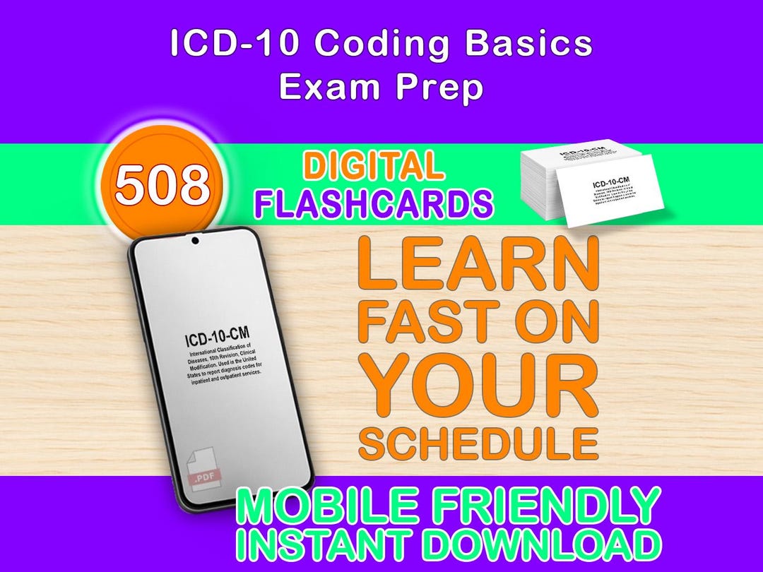 ICD-10 Coding Basics Digital Flashcards (icd-10-cm & PCS Study) - Etsy