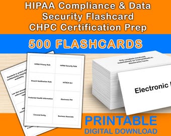 Lernkarten zu HIPAA-Konformität und Datensicherheit | 500 Lernkarten | PDF-Prüfungsvorbereitung für die CHPC-Zertifizierung