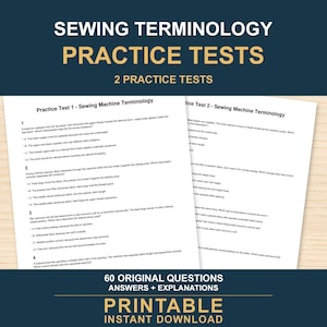 Sewing Machine Terminology Practice Tests | 60 Questions and 8 Beginner Cases