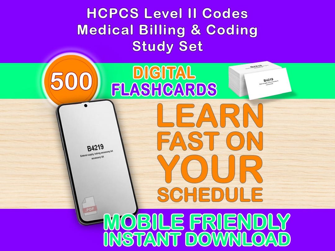 HCPCS Level II Codes Digital Flashcards (medical Coding Study Set) - Etsy