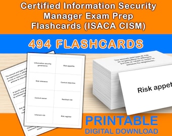 Tarjetas de preparación para el examen de Gerente Certificado en Seguridad de la Información (ISACA CISM)