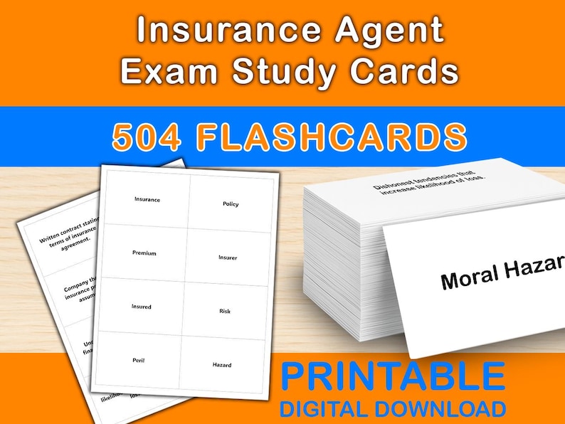 Insurance Agent Exam Study Cards | 504 Digital Flashcards | State ...