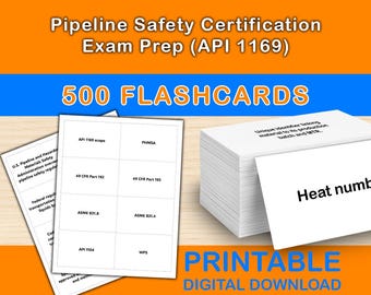Pipeline Safety Certification Exam Prep Flashcards | 500 Digital Study Cards | API 1169 Pipeline Inspector Exam Study PDF
