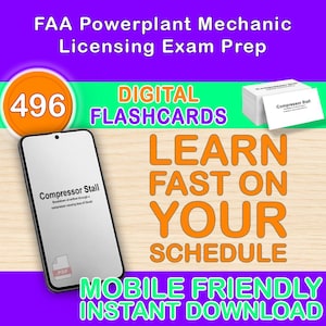 FAA Powerplant Mechanic Licensing Exam Prep Flashcards (A&P Study)