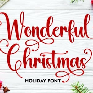 Christmas Font, Script Font, Holiday Font, Cursive Font, Cricut Font, Script Font SVG, Modern Font, Font for Christmas, Digital Download