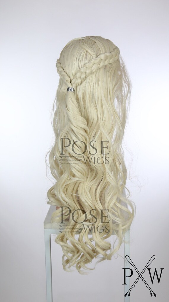 white blonde cosplay wig