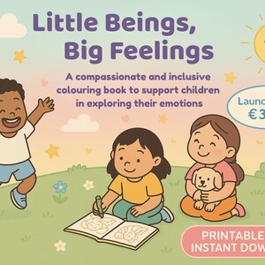 Emotions et pleine conscience - Livre de coloriage imprimable pour les enfants - 21 illustrations, pratiques et affirmations (PDF)