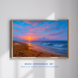 Lebendige Strand-Sonnenuntergang-Digital Download