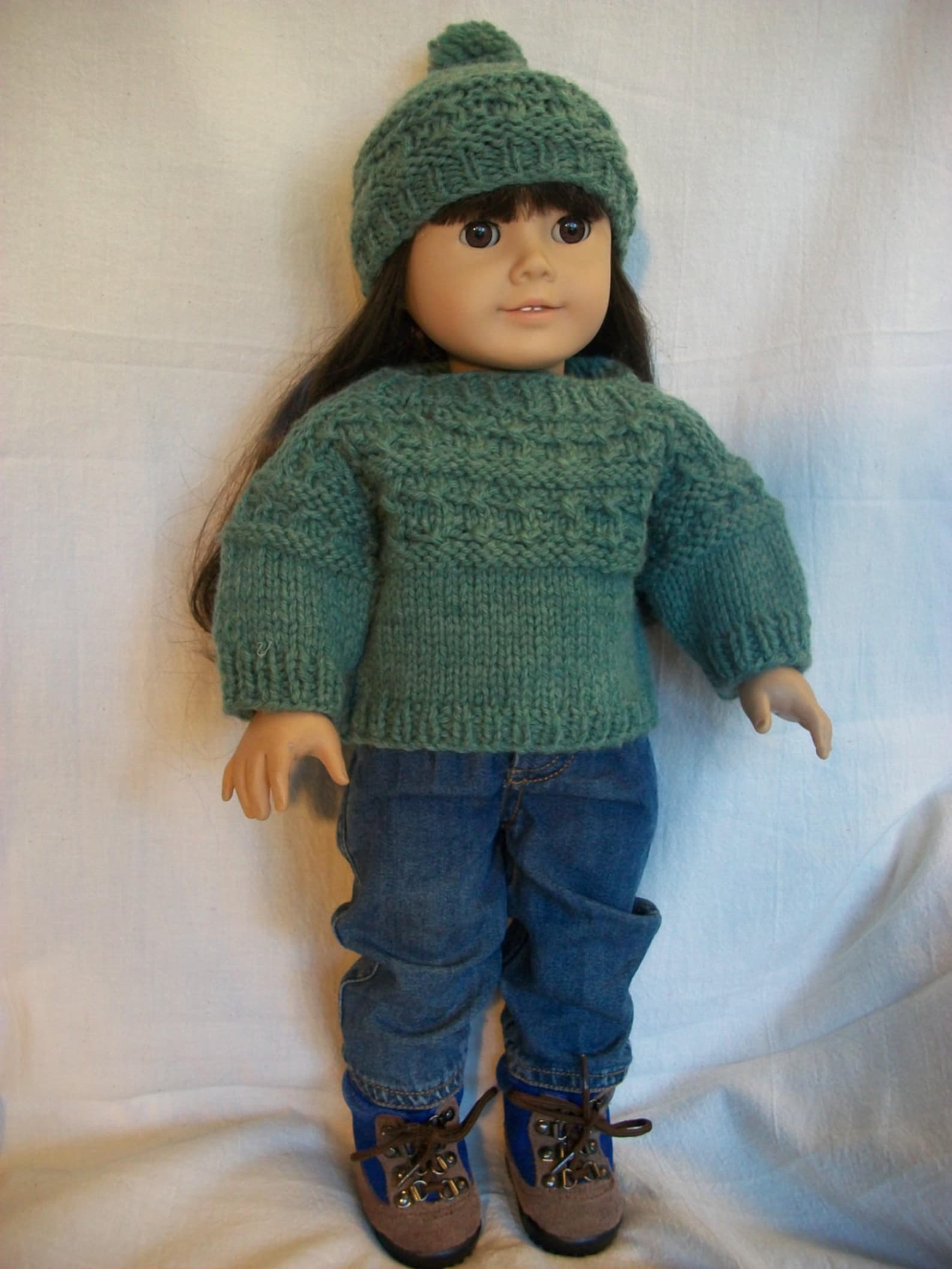 PDF Knitting Pattern Gansey Sweater and Hat Fits 18 Inch Doll Etsy