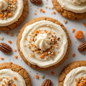 Recept pdf met worteltaart gevulde koekjes | Gastronomische dessertkoekjes | Met roomkaas gevulde koekjes | Eenvoudig bakrecept | Direct downloaden