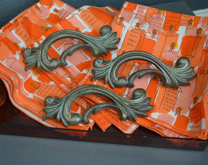 Set of 3 Vintage Drawer Pulls Large Handles Dresser Pulls Etsy