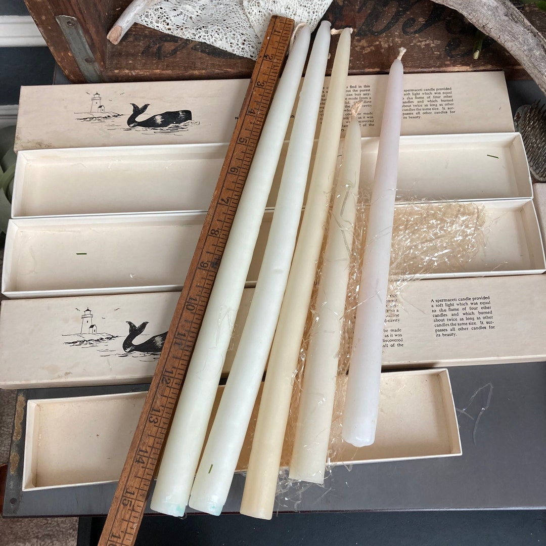 Lot of 5 Vintage Taper Candles Spermaceti Lot Mantle Shelf Etsy