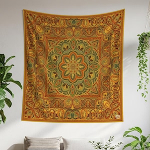 Boho Mandala Tapestry: Woven Cotton Wall Hanging for Meditation