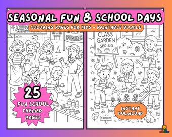Páginas para colorear de días escolares de temporada: 25 actividades imprimibles para el aula (PDF)
