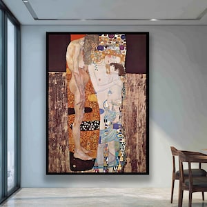 Gustav Klimt Three Ages Woman Canvas Print, LegendArte Digital Painting Wall Art Decor