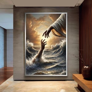 Inspirational Canvas Wall Art: Divine Help, Elegant Home Decor