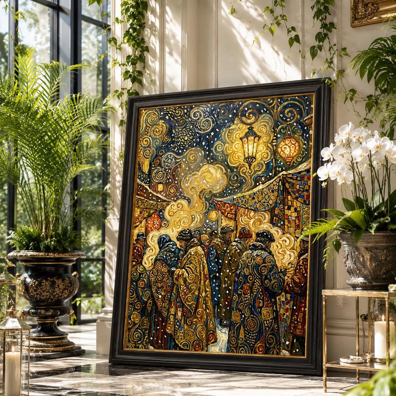 Van Gogh Style Night Market