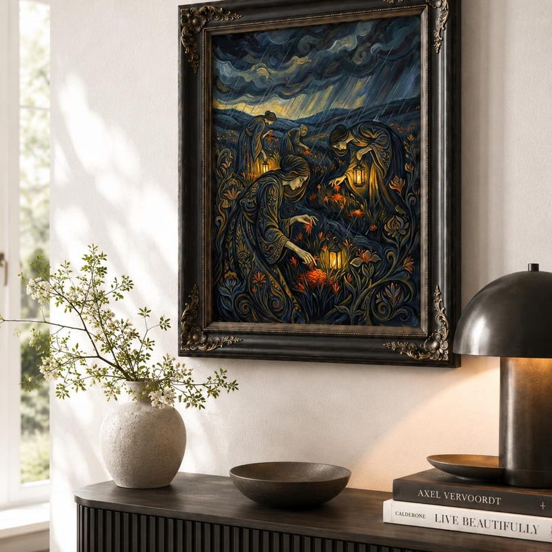 Dark Art Nouveau Folklore Print
