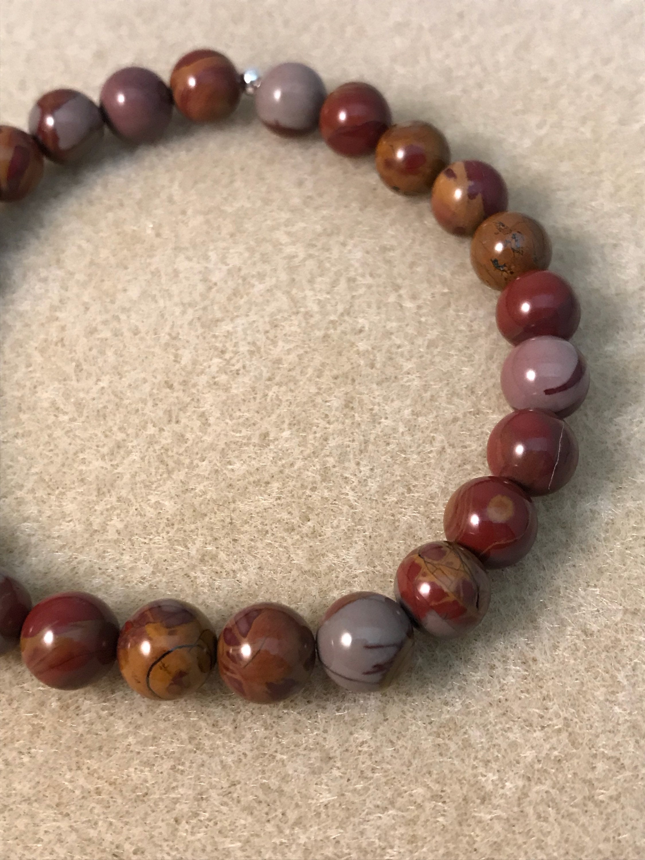 Noreena Jasper Bracelet 8mm Beaded Stretch Bracelet Natural | Etsy