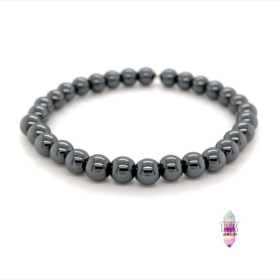 Hematite Bead Stretch Bracelet Genuine Stones Hematite Bead Stretch Bracelet Genuine Stones