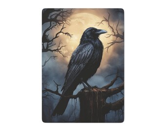 Full Moon Raven Playing Cards, Goth Poker Cards, Dark Academia Witchy Gift, Unique Halloween Game Night Deck, Wedding Party Gift for Him