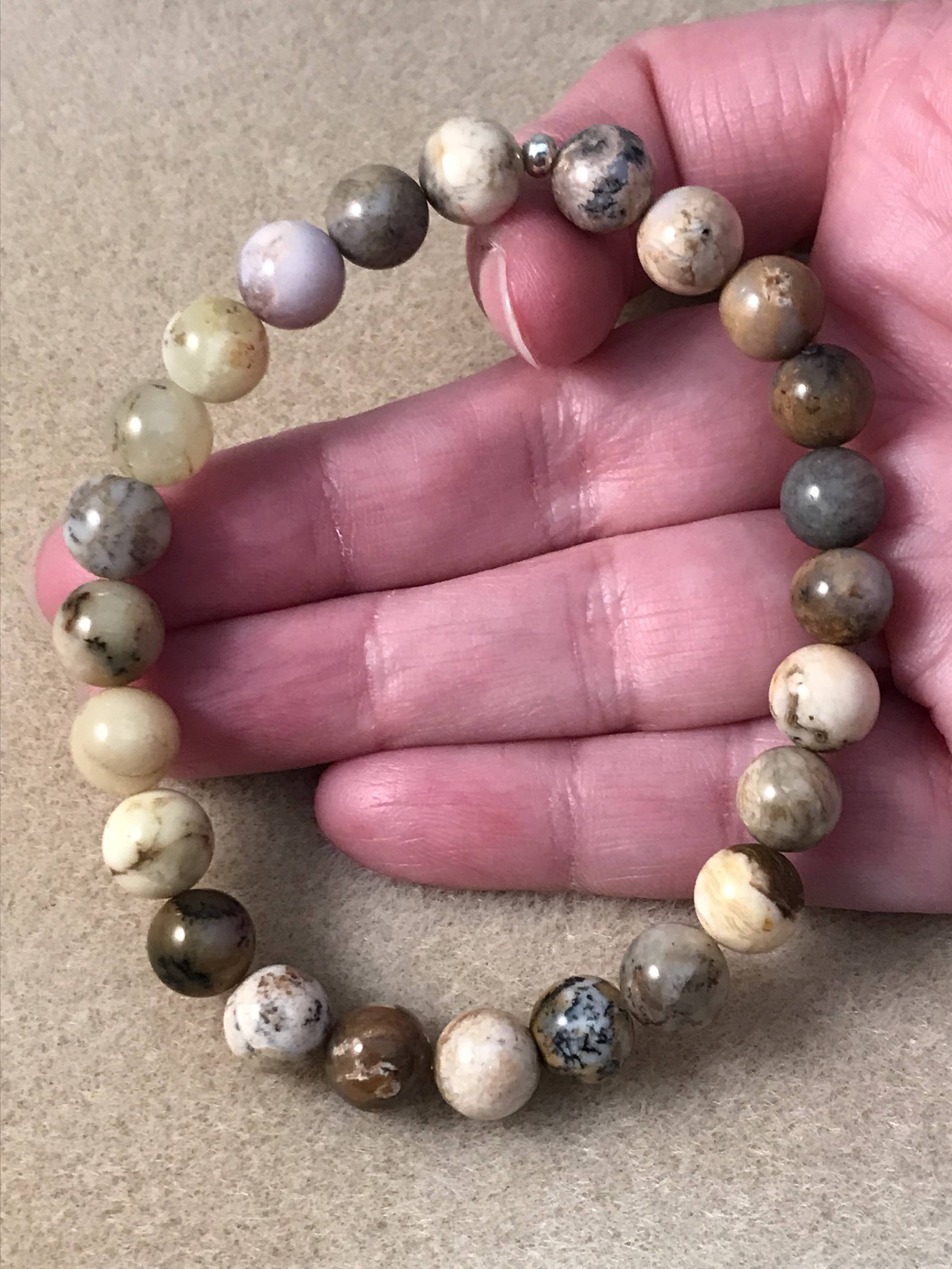 beaded band dendrite opal beaded band dendrite opal