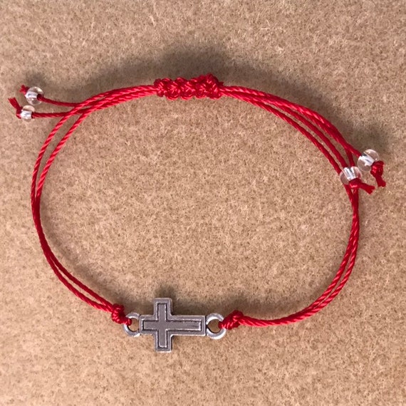 Cross bracelet string sale