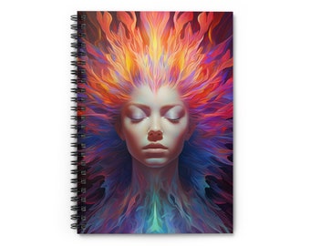 Fire Goddess Spiral Notebook With Lines, Perfect Metaphysical Spiritual Celtic Witchy Gift for Book of Shadows, Spells, Journaling, Notes