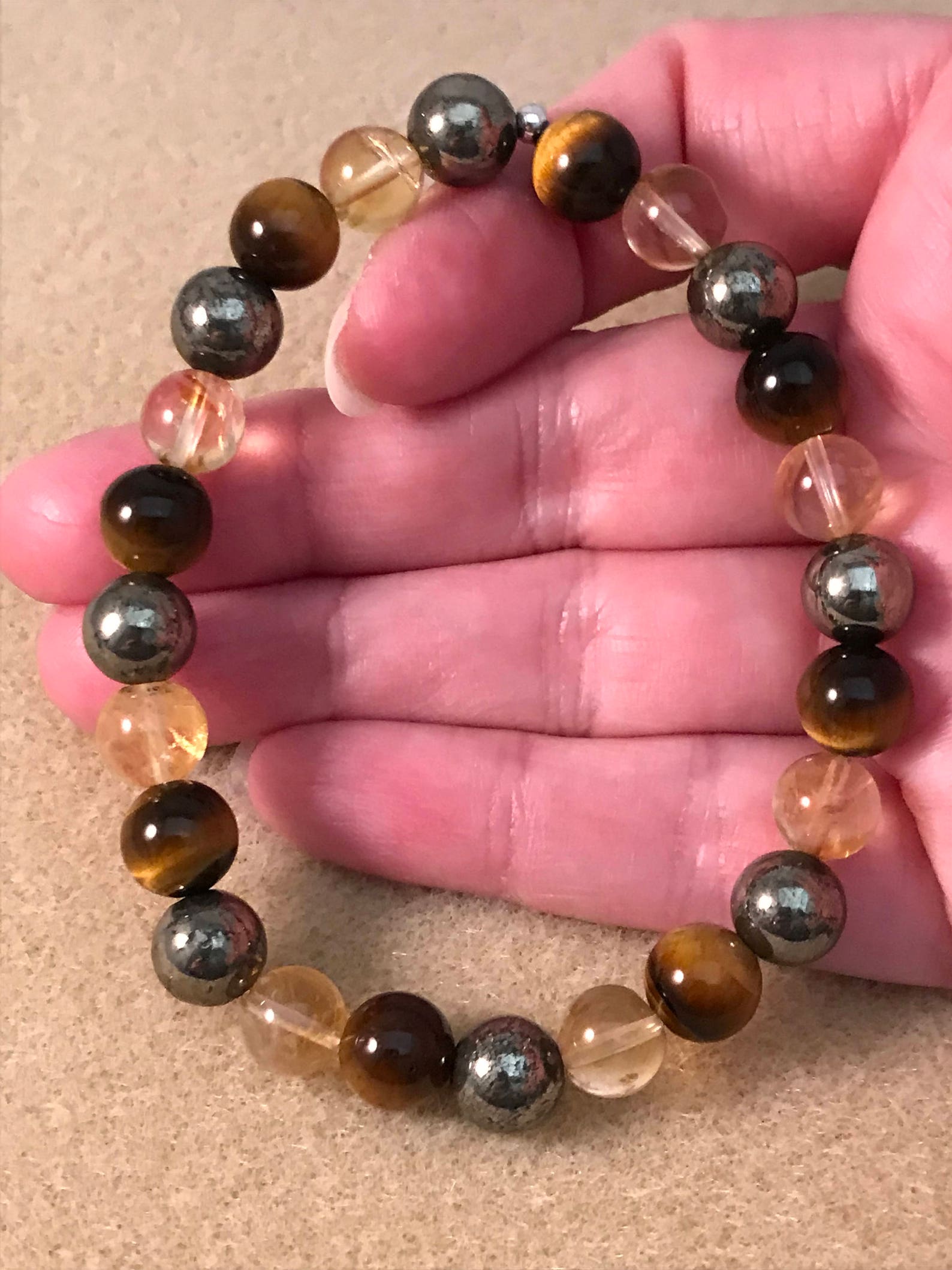 FINANCIAL FOCUS Citrine Pyrite & Tigers Eye 8mm Round Bead Etsy