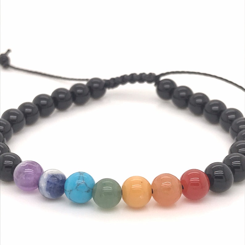 Chakra Bracelet 6mm Adjustable Chakra Bracelet Mens Womens Etsy