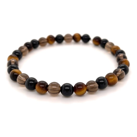 Black tourmaline and 2024 smoky quartz bracelet