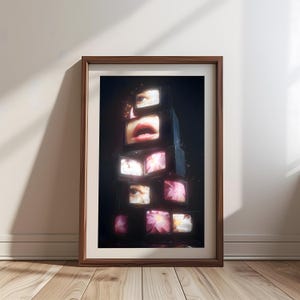 Liminal Space Art Print, surrealistische retro tv-poster voor slaapzaal, Vaporwave-decor, Dreamcore-esthetiek, humeurige muurkunst